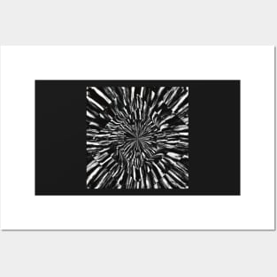 Warp Speed Black n’ White Tie Dye Posters and Art